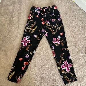 Express Floral High Rise Ankle Pants